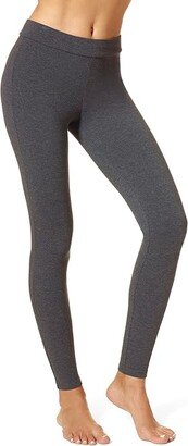 Wide Waistband Blackout Cotton Leggings (Graphite Heather) Women's Casual Pants