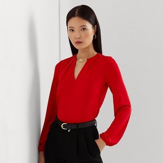 Ralph Lauren Logo-Trim Stretch Jersey Top