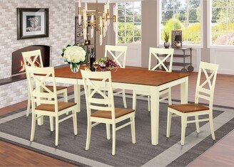 Rubberwood Dining Set - 6 Kitchen Chairs and Rectangular Dining Table