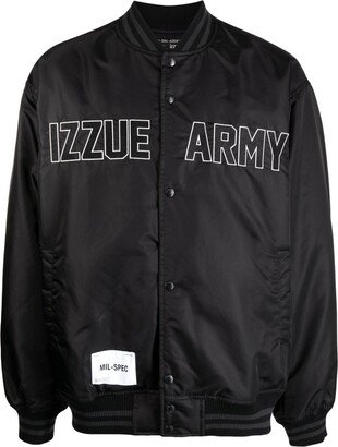 Logo-Embroidered Padded Bomber Jacket-AA