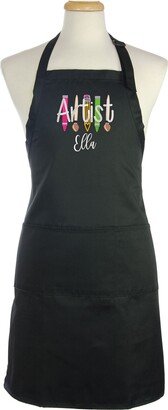 Personalized Art Supplies Embroidered Apron, Gift For Artist