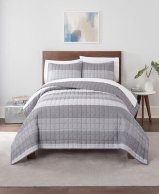 Simply Comfort Billy Textured Stripe Quilt Set Collection