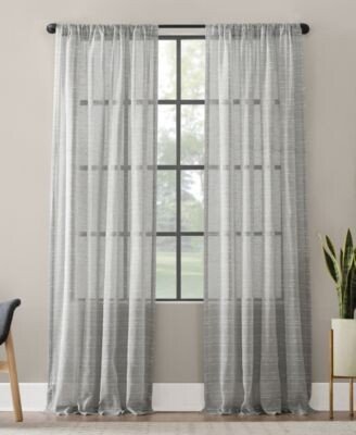 Textured Slub Stripe Anti Dust Curtain Panel Collection