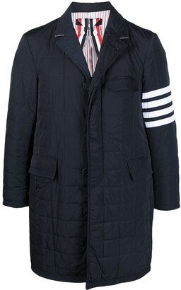 4-Bar motif padded tailored coat-AA