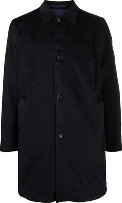 Pointed-Collar Single-Breasted Coat