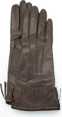Cashmere-Lined Fringe Napa Gloves