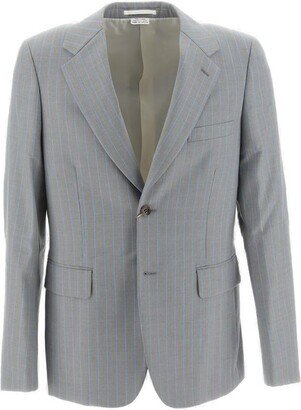 Striped Single-Breasted Blazer-AE