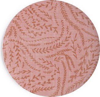 Salad Plates: Notion - Fine Floral - Pink And Rust Salad Plate, Pink