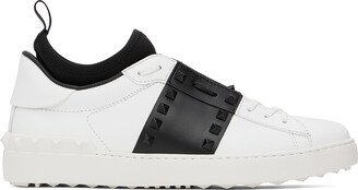 White & Black Rockstud Untitled Sneakers