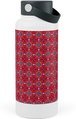 Photo Water Bottles: Oriental Ornament - Red Stainless Steel Wide Mouth Water Bottle, 30Oz, Wide Mouth, Red
