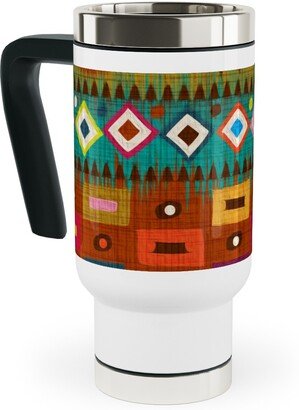 Travel Mugs: Niger Colors - Multi Travel Mug With Handle, 17Oz, Multicolor