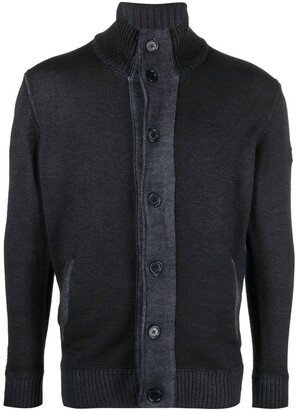 Roll-Neck Wool Cardigan