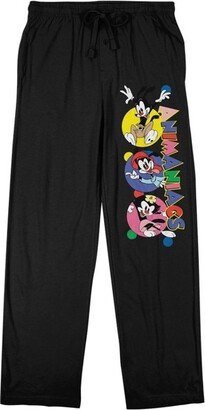 Animaniacs Warner Brothers and Dot Men's Black Sleep Pajama Pants-Medium