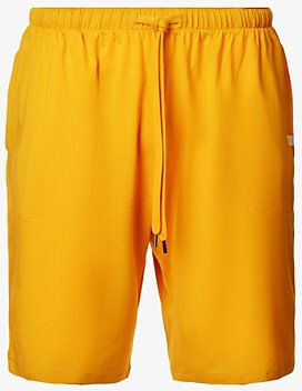 Mens Yellow Basel Drawstring-waistband Stretch-modal Pyjama Shorts Xxl