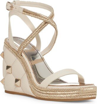 Roman Stud Quilted Wedge Espadrille Sandal