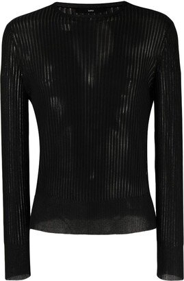 SAPIO Semi-Sheer Knitted Cotton-Silk Jumper