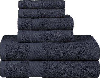 Solid Egyptian Cotton 6Pc Fast-Drying Absorbent Towel Set-AC