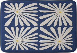 34x21 Alisa Galitsyna Lazy Daisies 1 Memory Foam Bath Mat Blue