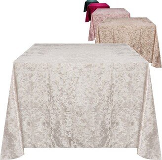 RCZ Decor RCZ Décor Elegant Square Table Cloth - Made With Fine Crushed-Velvet Material, Beautiful Off-white Tablecloth With Durable Seams