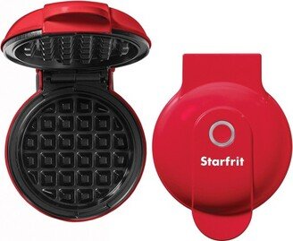 4-In. Electric Mini Waffle Maker, Red