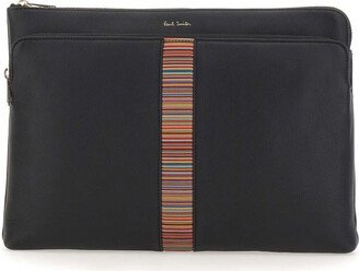 Signature Stripe leather clutch bag-AA