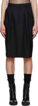 Black Fly Front Skirt