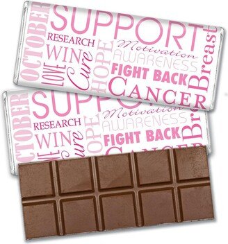 Just Candy 36 Pcs Breast Cancer Awareness Candy Gifts in Bulk Belgian Chocolate Bars - Word Cloud