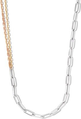 18kt white, rose and yellow gold Collier Solitaire Boucle chain necklace