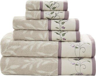 Gracie Mills Serene Cotton 6-Piece Towel Set with Purple Finish MP73-7906