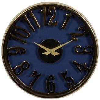 WILLOW ROW Blue Aluminum Coastal Wall Clock