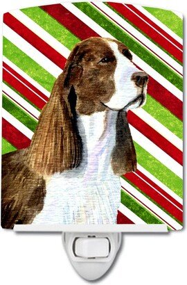 Springer Spaniel Candy Cane Holiday Christmas Ceramic Night Light