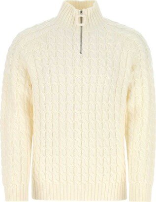 Henley Funnel Neck Knitted Jumper-AA