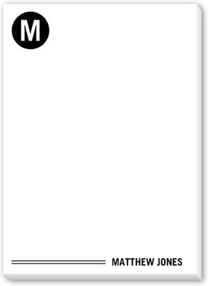 Notepads: Monogram Notes 5X7 Notepad, Black, Matte