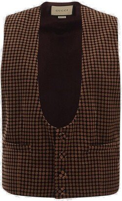 Polka Dot Velvet Sleeveless Gilet