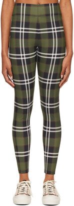 Green Vintage Check Leggings