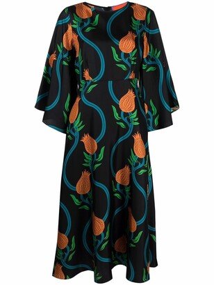 Sorella silk-twill midi dress