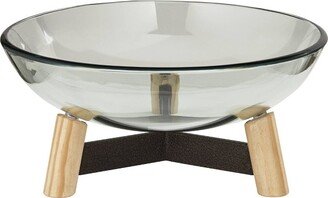 Studio 55D Synchrony 16 Wide Clear Tempered Glass Decorative Bowl