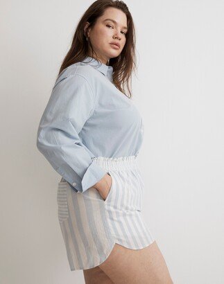 Plus Pull-On Shorts in Striped Signature Poplin