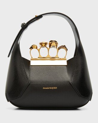 Skull Jewel Mini Leather Hobo Bag