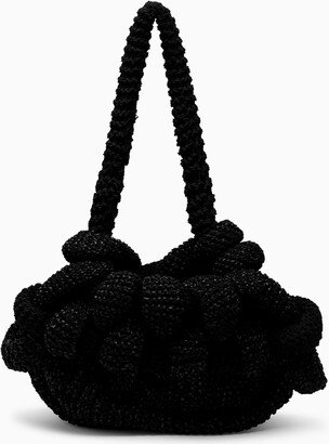 Black knitted Pilar hobo bag