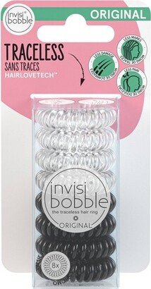 Original Multipack Hair Elastics - Crystal Clear/True Black - 8pk