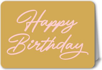 Birthday Greeting Cards: Simply Signed Birthday Card, Yellow, 5X7, Matte, Folded Smooth Cardstock, Rounded