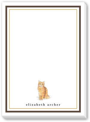 Notepads: Orange Cat Love 5X7 Notepad, Brown, Matte