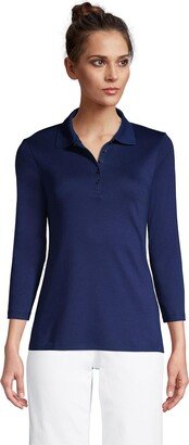 Women's Tall Supima Cotton Three quarters Sleeve Polo Shirt