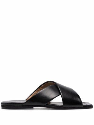 Cross-Strap Slip-On Sandals