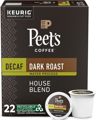 Peet's Coffee Peet's Decaf House Dark Roast Coffee - Keurig K-Cup Pods - 22ct