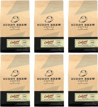 Buddy Brew Whole Bean Cubano Espresso Coffee - Case of 6/12 oz Bags