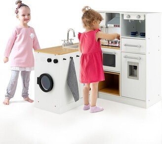 2-Pieces Wooden Kids Kitchen Playset with Light and Sound - 31 x 11.5 x 32