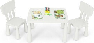 3-Piece Toddler Multi Activity Play Dining Study Kids Table and Chair Set - table: 30