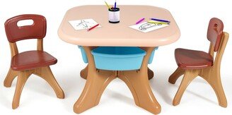Kids Table and 2 Chair Set Children Activity Art Table Set